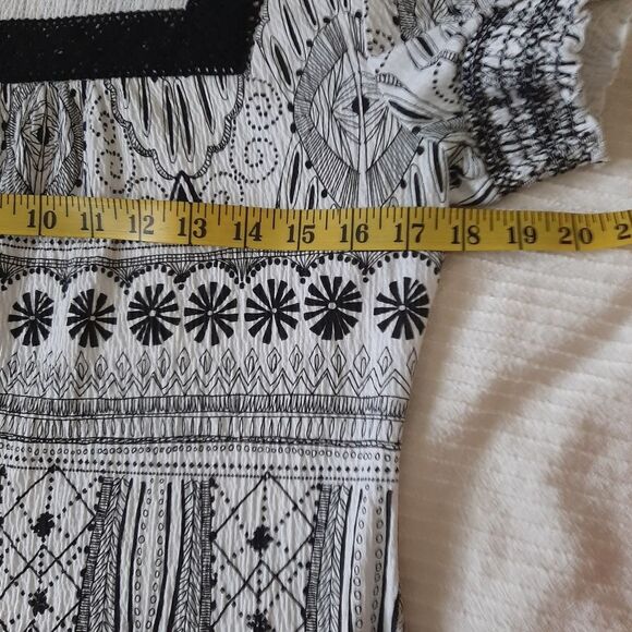 RQT Boho Square Neck Cotton Blend Blouse Small - Picture 3 of 7